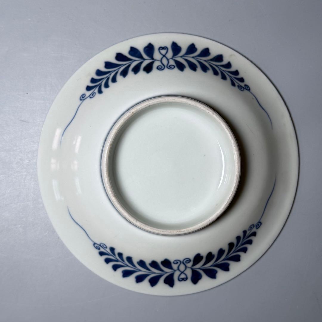 後期鍋島　1850-1870年代　染付網干文皿　古美術　献上鍋島図録掲載　名品