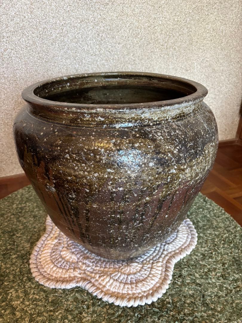 丹波焼　赤土部灰釉甕　大壺 時代物 骨董品アンティーク