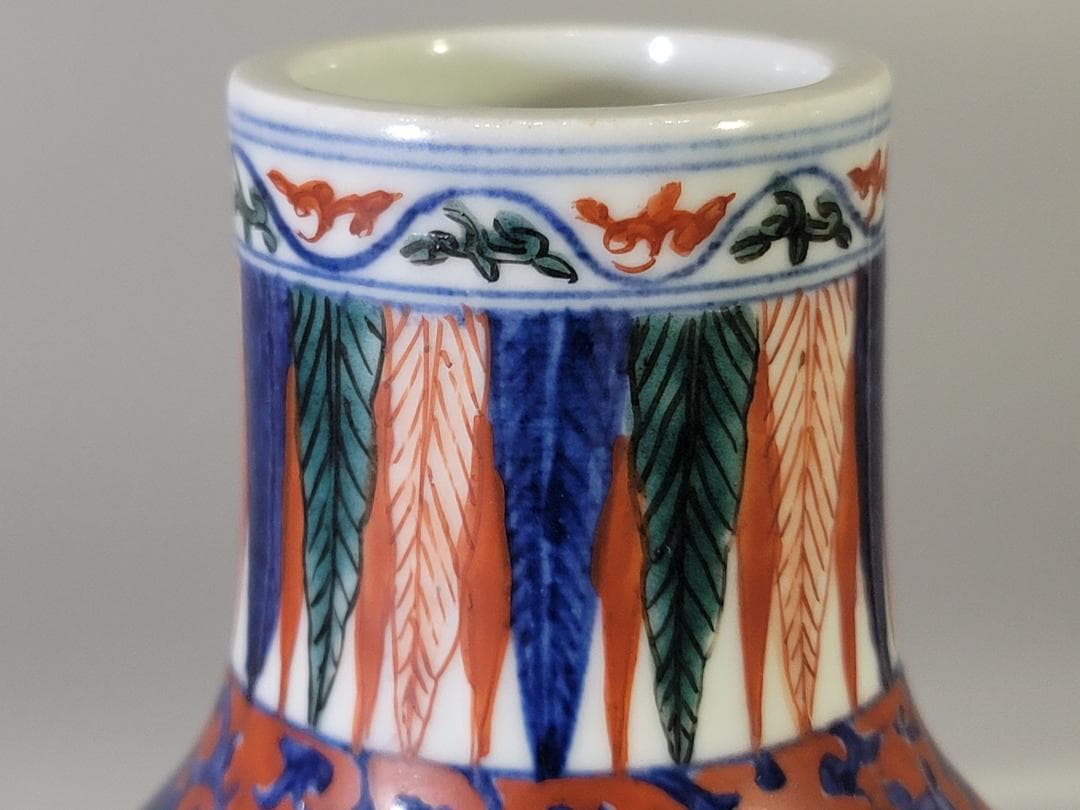 中国 色絵 瓢箪形 瓶 DT730