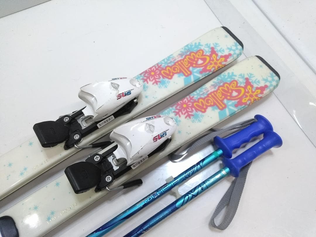 女の子 ジュニアスキー4点セット スワロー 110cm ブーツ カザマ22cm◇