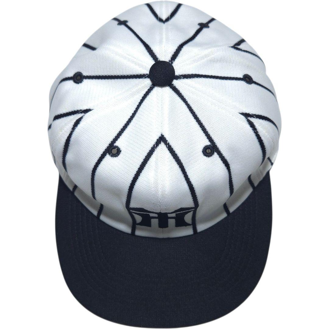 80s 阪神タイガース ストライプ ベースボールキャップ 刺繍ロゴ LL