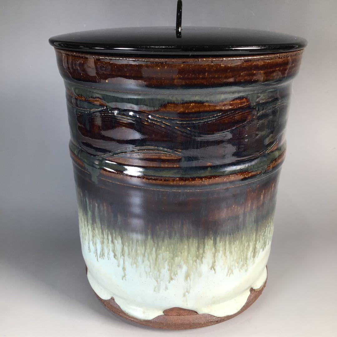 Ｎ５７２　水指　『加藤春永造』『朝鮮唐津』『一重口水指』　共箱　茶道具