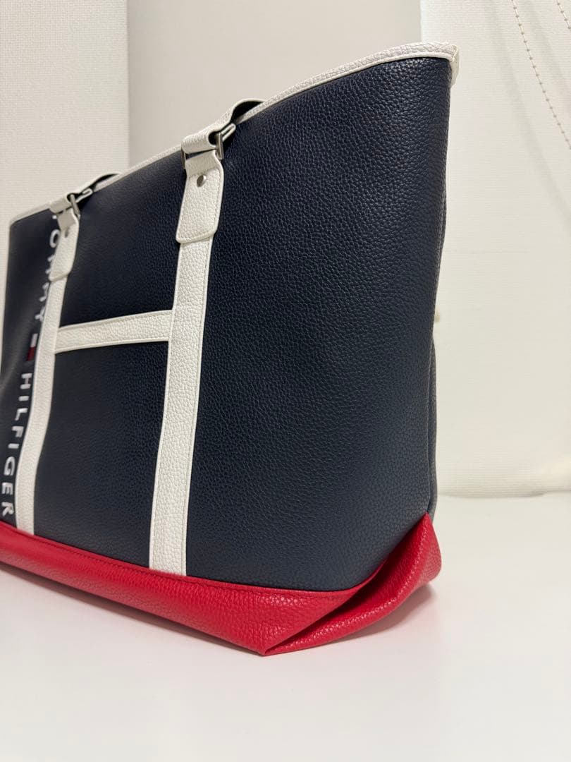 【美品】  トートバッグ ネイビー/レッド/ホワイト