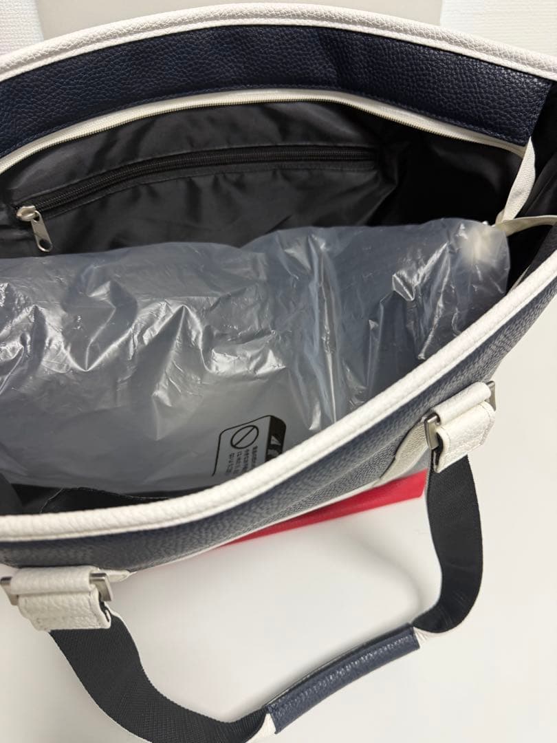 【美品】  トートバッグ ネイビー/レッド/ホワイト