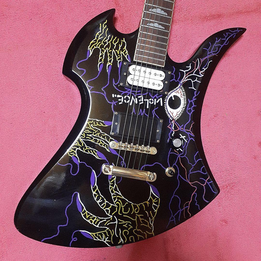 【良・美・レア品】謎の手・ペイント。hideモデル。MGモッキンバードギター。