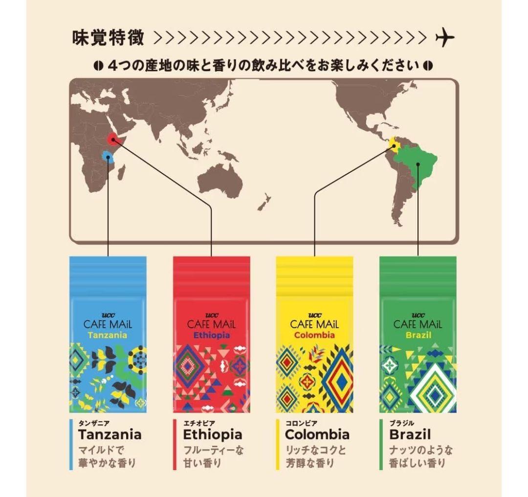 UCCコーヒーギフトカフェメール ワンドリップコーヒー20杯分x4箱コロンビア等
