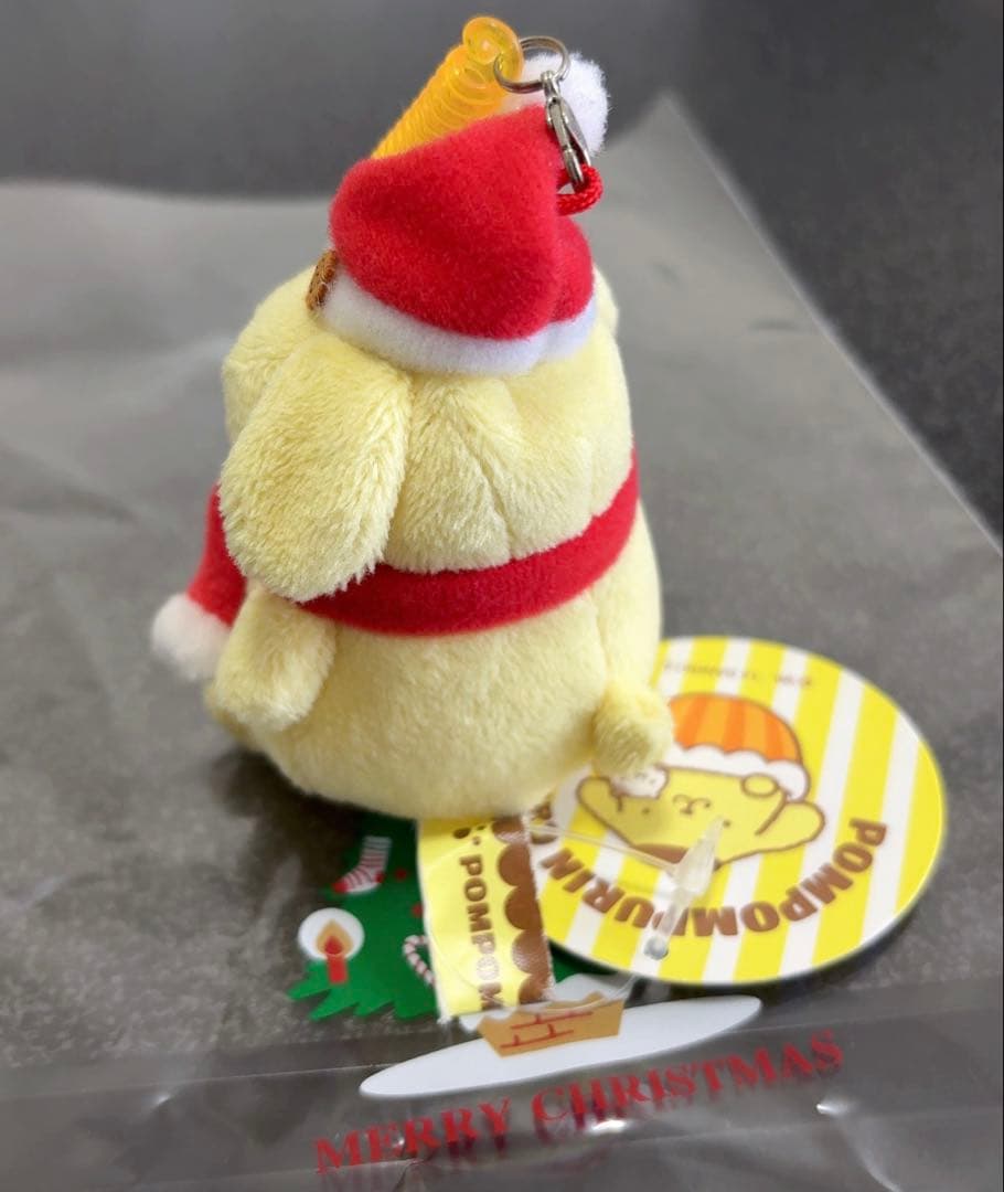 ポムポムプリン　ポムポムプリンカフェ限定　サンタ　クリスマス　ストラップ　タグ付