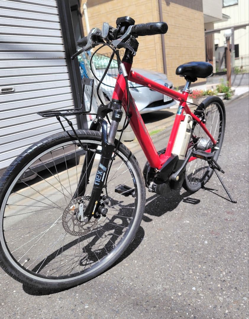 電動アシスト自転車　ヤマハPAS　ブレイス　26インチ　赤　バッテリー、充電器付