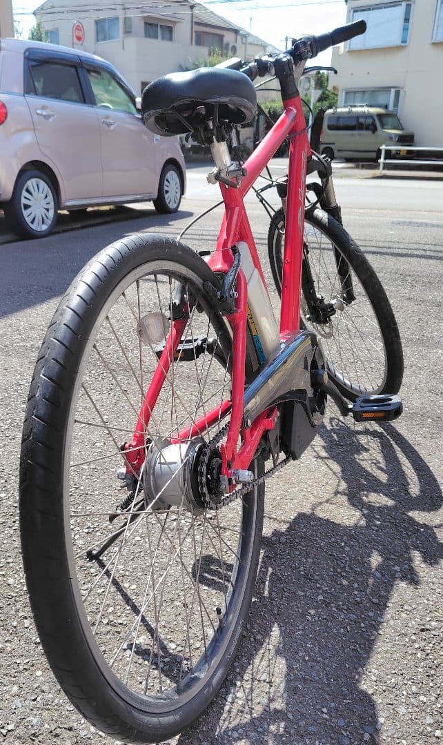 電動アシスト自転車　ヤマハPAS　ブレイス　26インチ　赤　バッテリー、充電器付