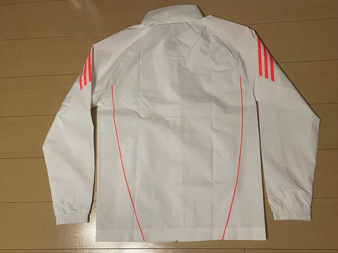 アディダスサッカーASローマトレーニング練習ウィンドブレーカー白24オレンジ25