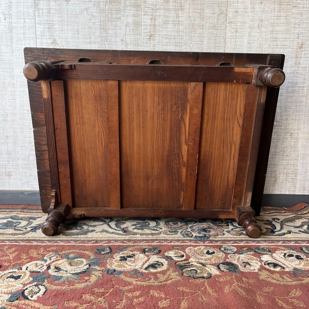 【アンティーク】木製 文机 コーヒーテーブル 引出し 昭和レトロ 古家具 書斎机