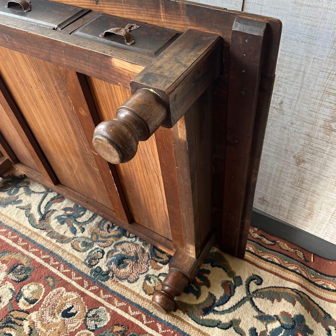 【アンティーク】木製 文机 コーヒーテーブル 引出し 昭和レトロ 古家具 書斎机