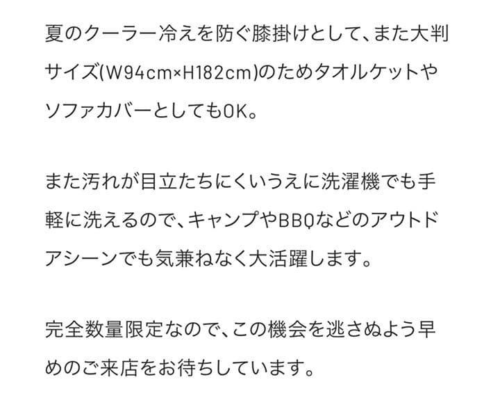 HYSTERIC GLAMOUR サマーブランケット　数量限定品