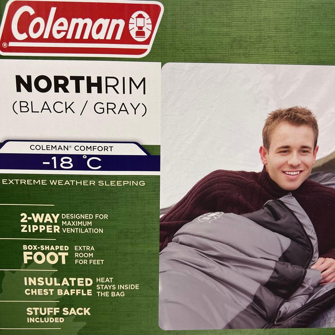 【新品未使用｜未開封】コールマン アウトドア マミー ノースリム 寝袋 黒×灰色