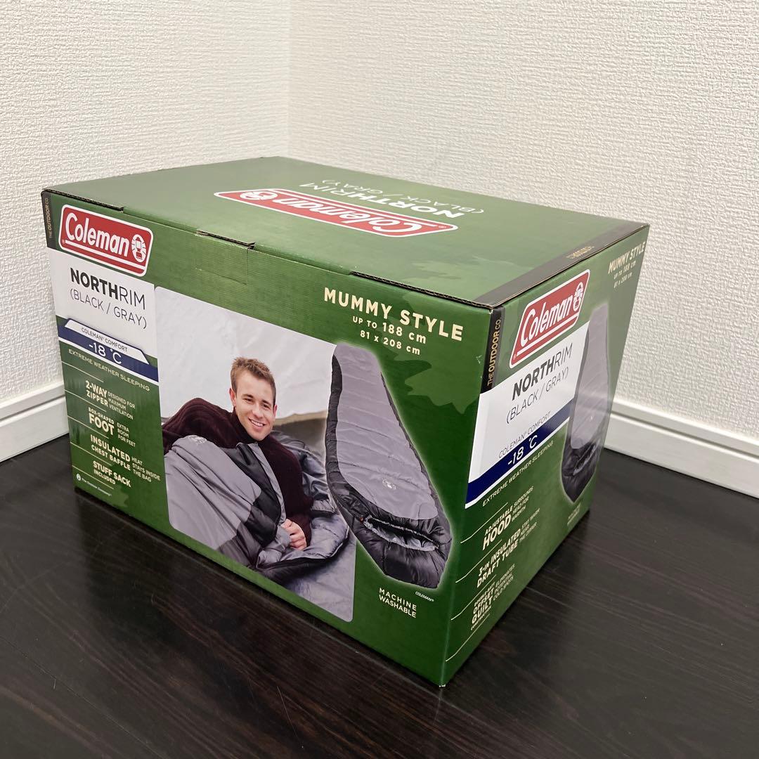 【新品未使用｜未開封】コールマン アウトドア マミー ノースリム 寝袋 黒×灰色