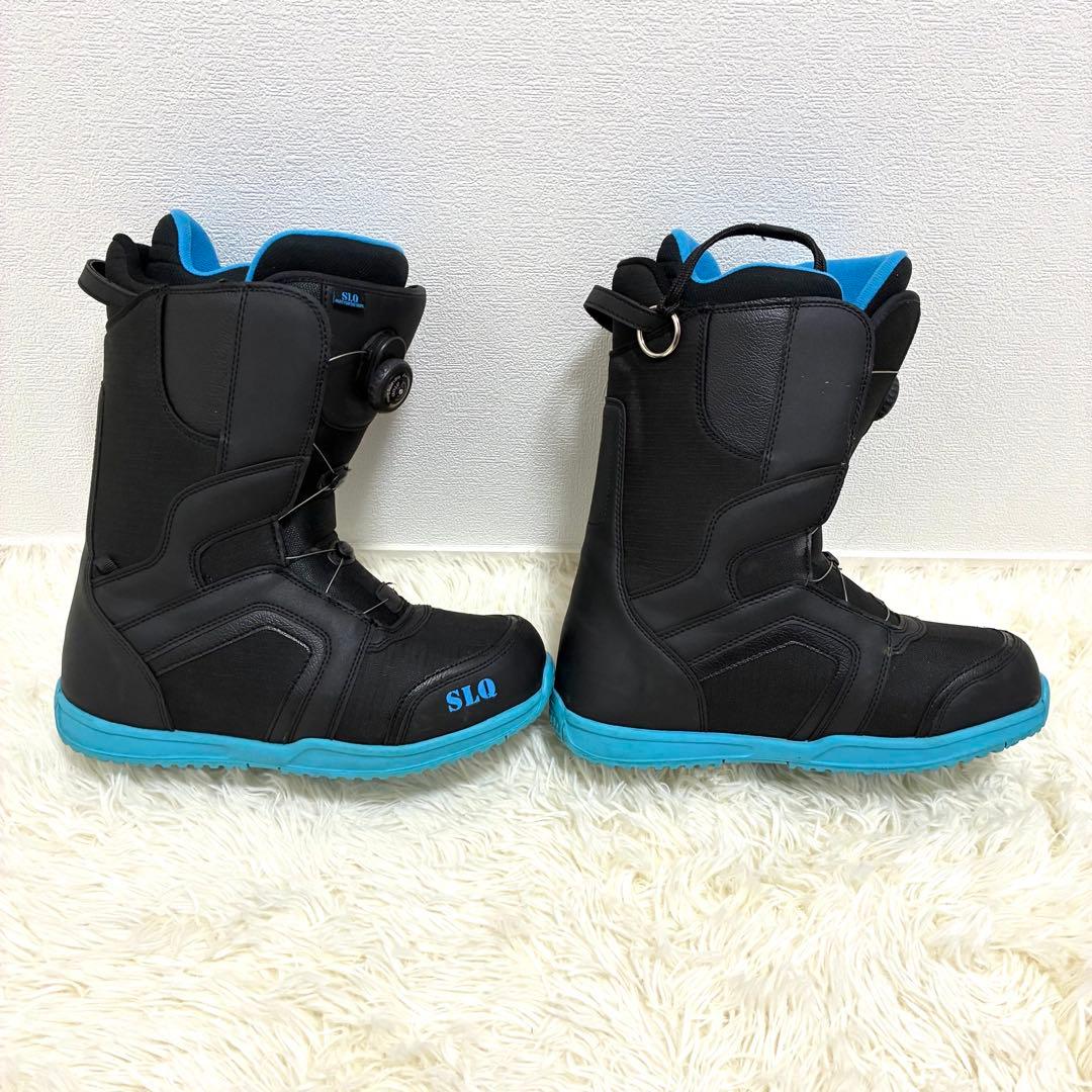 【美品】SLQ BOA スノーボードブーツ 黒×青 メンズ27.0/27.5