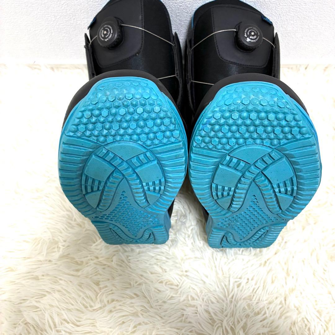 【美品】SLQ BOA スノーボードブーツ 黒×青 メンズ27.0/27.5