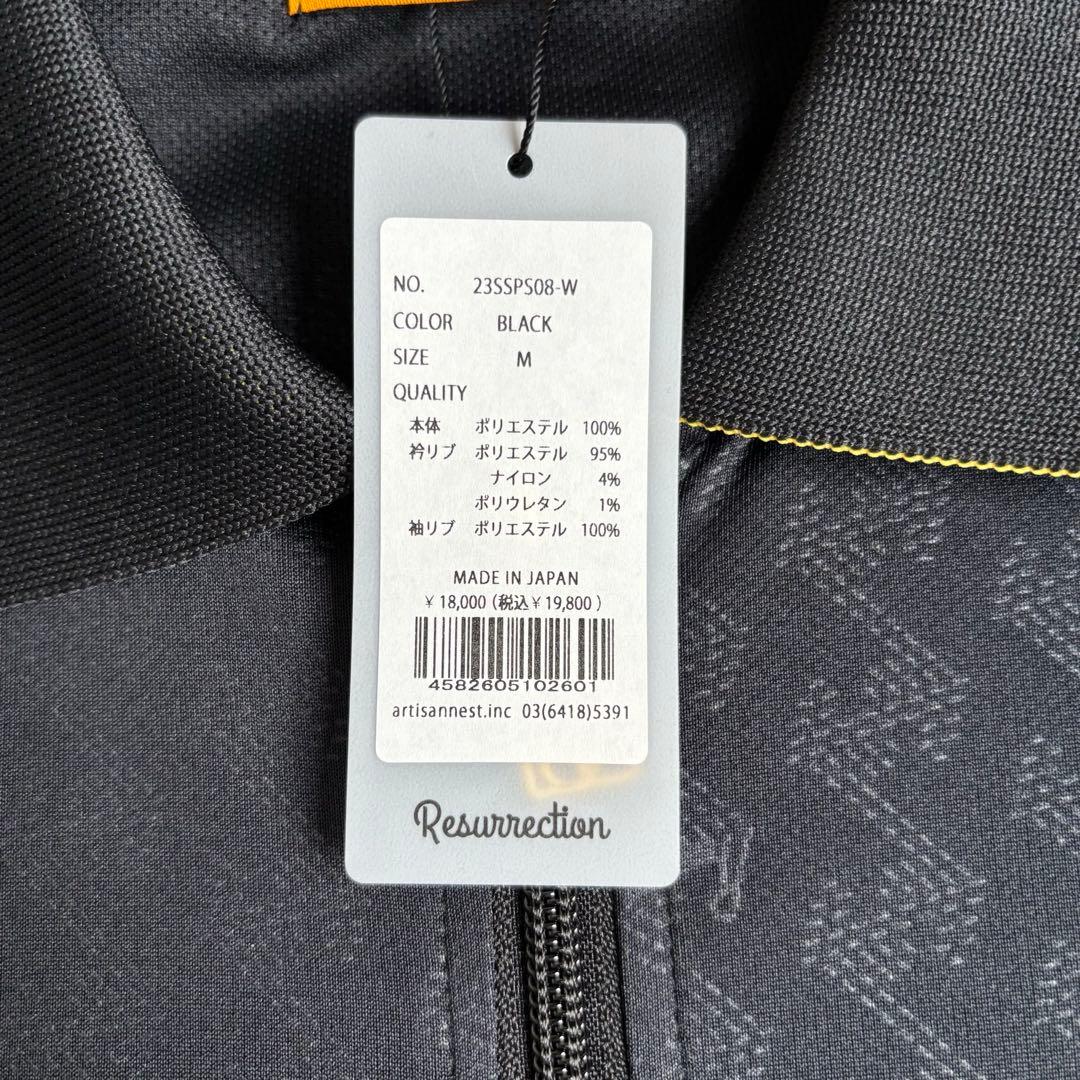 【Mサイズ】レザレクション ゴルフウェア GMエンボスジップ 半袖ポロシャツ