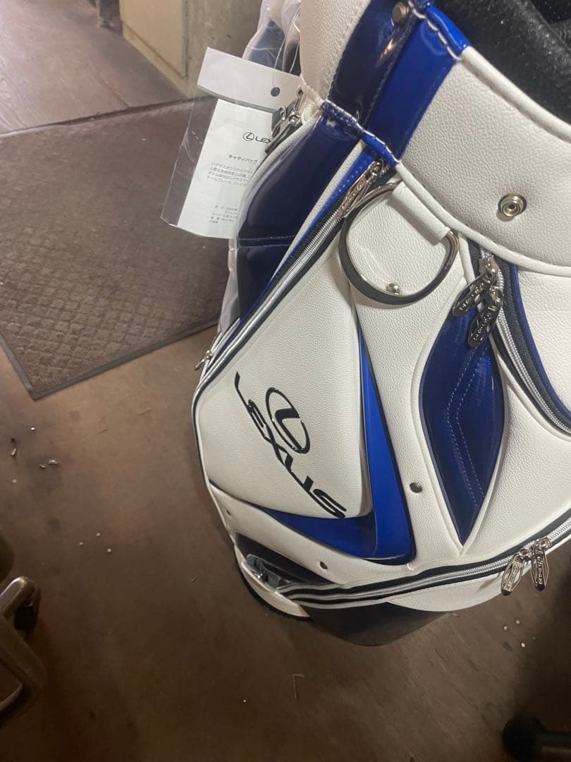 ※432　 LEXUS キャディバッグ ホワイト/ブルー