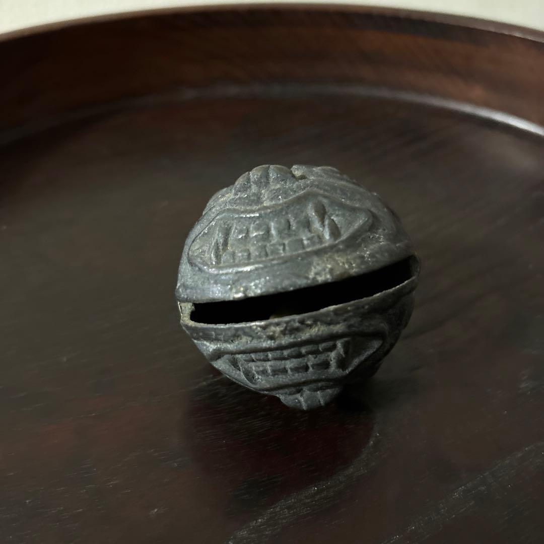 鬼面　鈴　1点　李朝　朝鮮古美術　柄付神鈴 銅鈴 神具 仏教美術　アンティーク