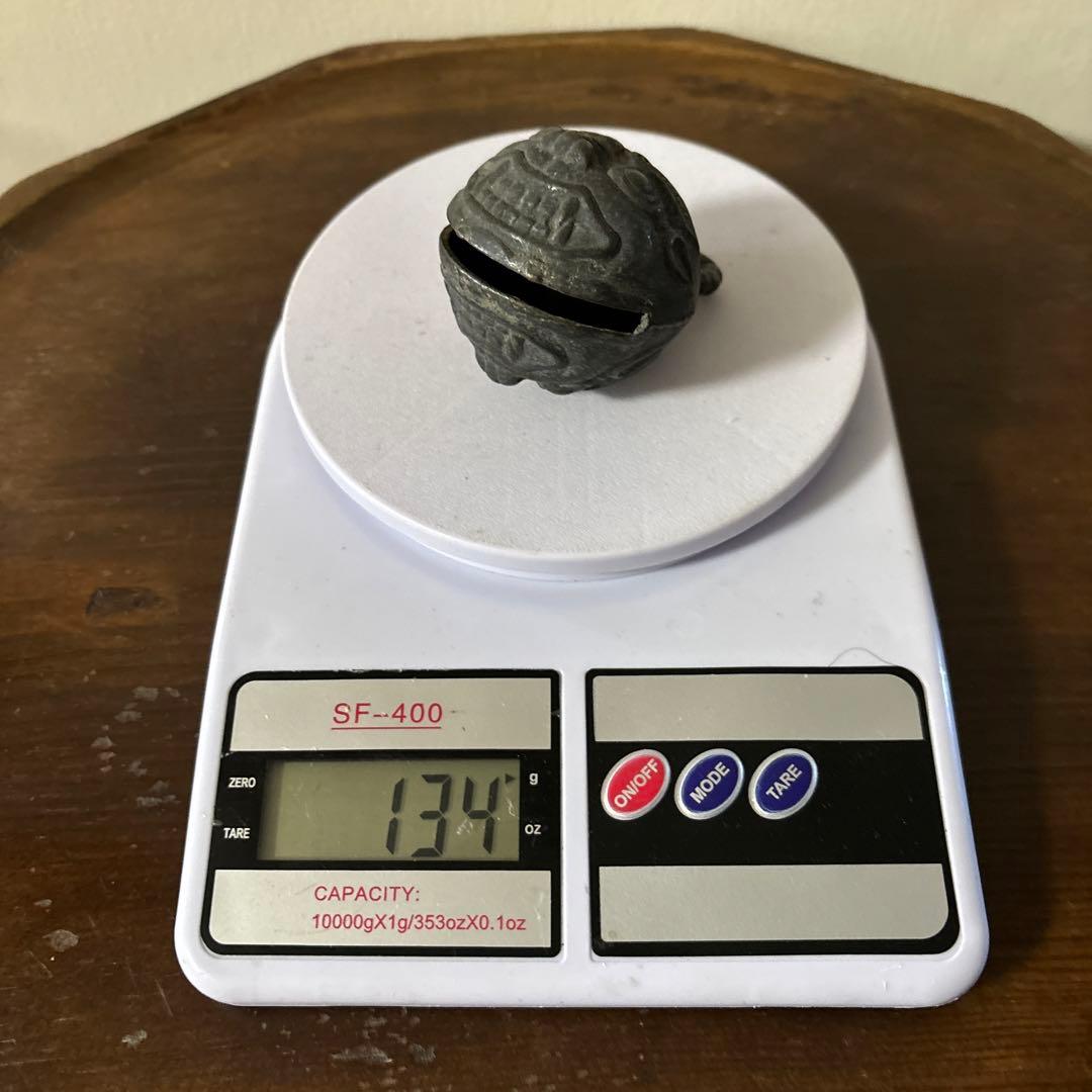 鬼面　鈴　1点　李朝　朝鮮古美術　柄付神鈴 銅鈴 神具 仏教美術　アンティーク