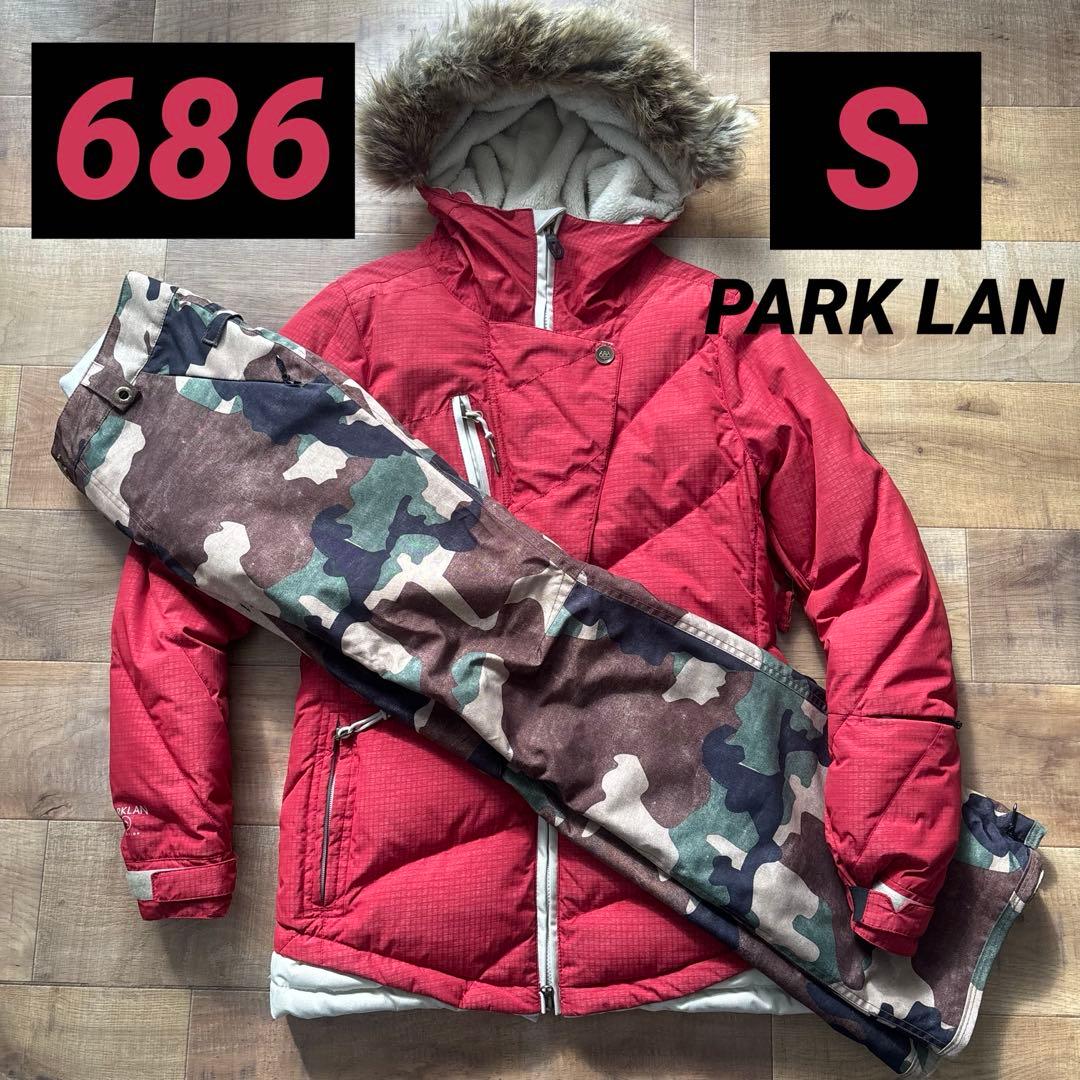 686 PARK LAN レディース　ウェア　赤　迷彩パンツ スノーボード　S