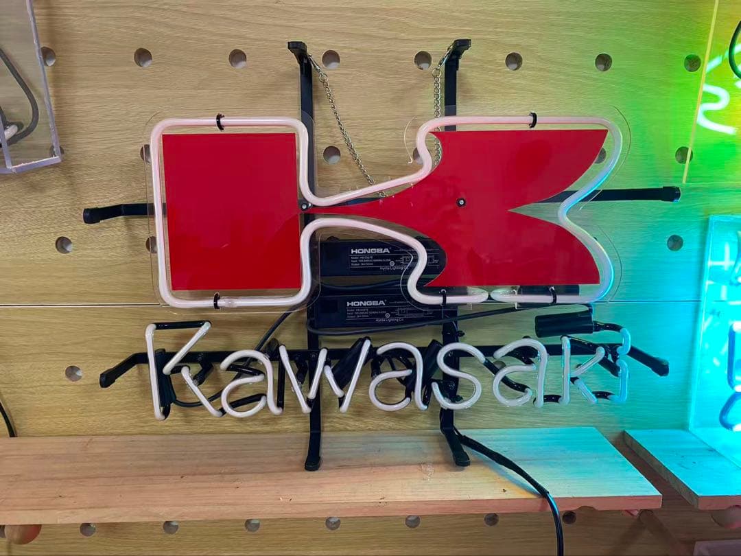 オーダー　ネオンサイン Kawasaki ロゴデザイン バイクネオンライト