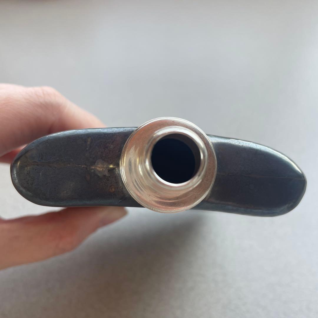 SILVER 刻印 シルバー 銀製 スキットル ウィスキーボトル ハンマード