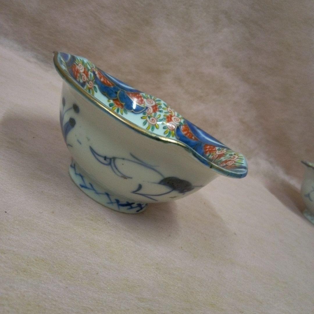 古伊万里　麒麟鳳凰文様錦三ツ鉢　古美術　古道具　骨董品