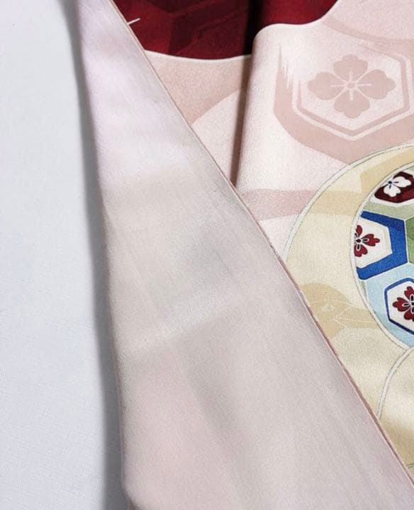 特選アンティークAPSS 鶴地文様　正絹訪問着　綸子　鶴尽くし　古美術　きもの
