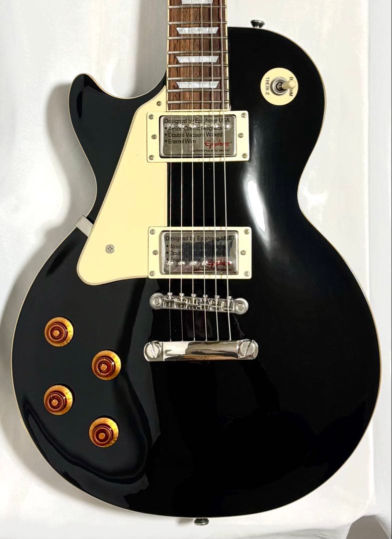 【新品弦張替済】Epiphone レスポール スタンダード エボニー レフティー