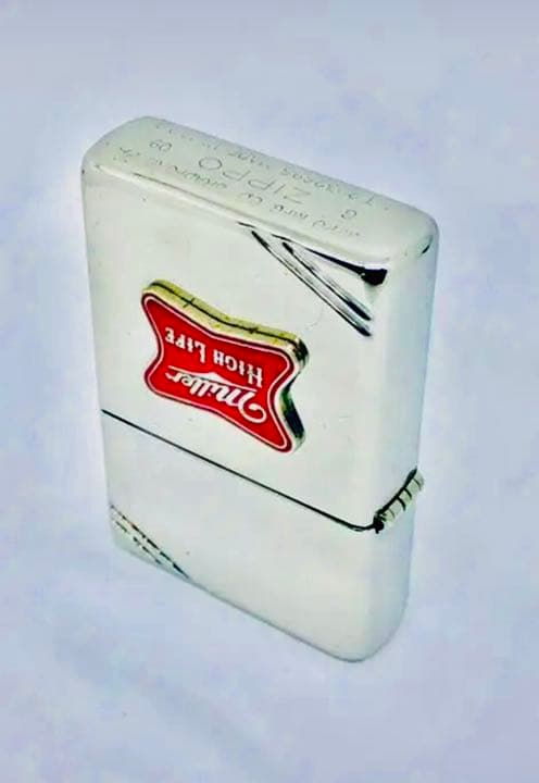 米国ミラービール　Miller beerエナメル七宝＊鏡面フラットトップ