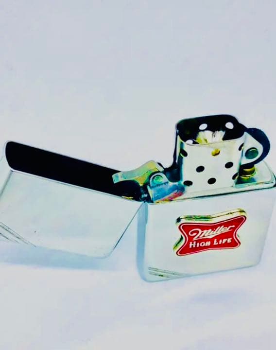 米国ミラービール　Miller beerエナメル七宝＊鏡面フラットトップ