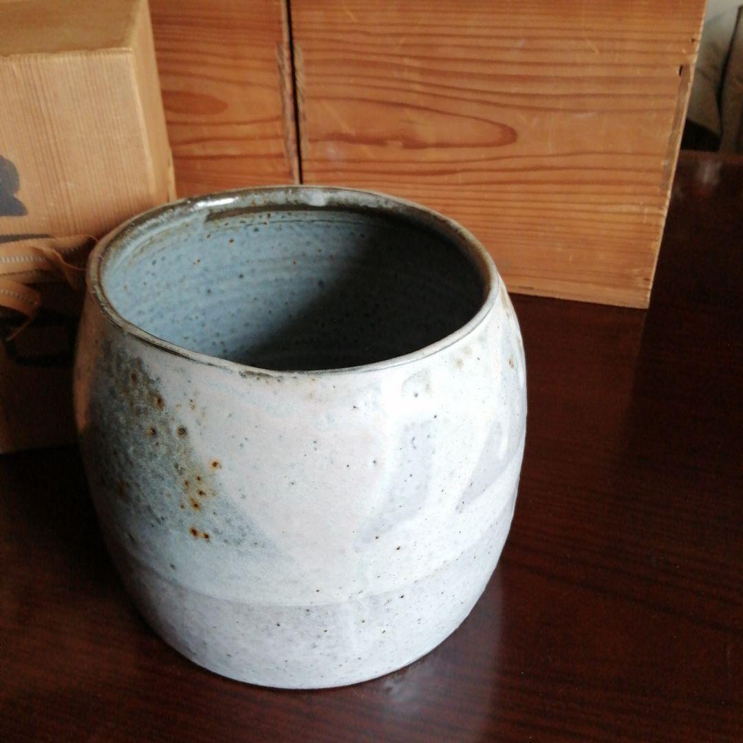 常滑焼　鯉江良二　灰釉瓶掛　19cm
