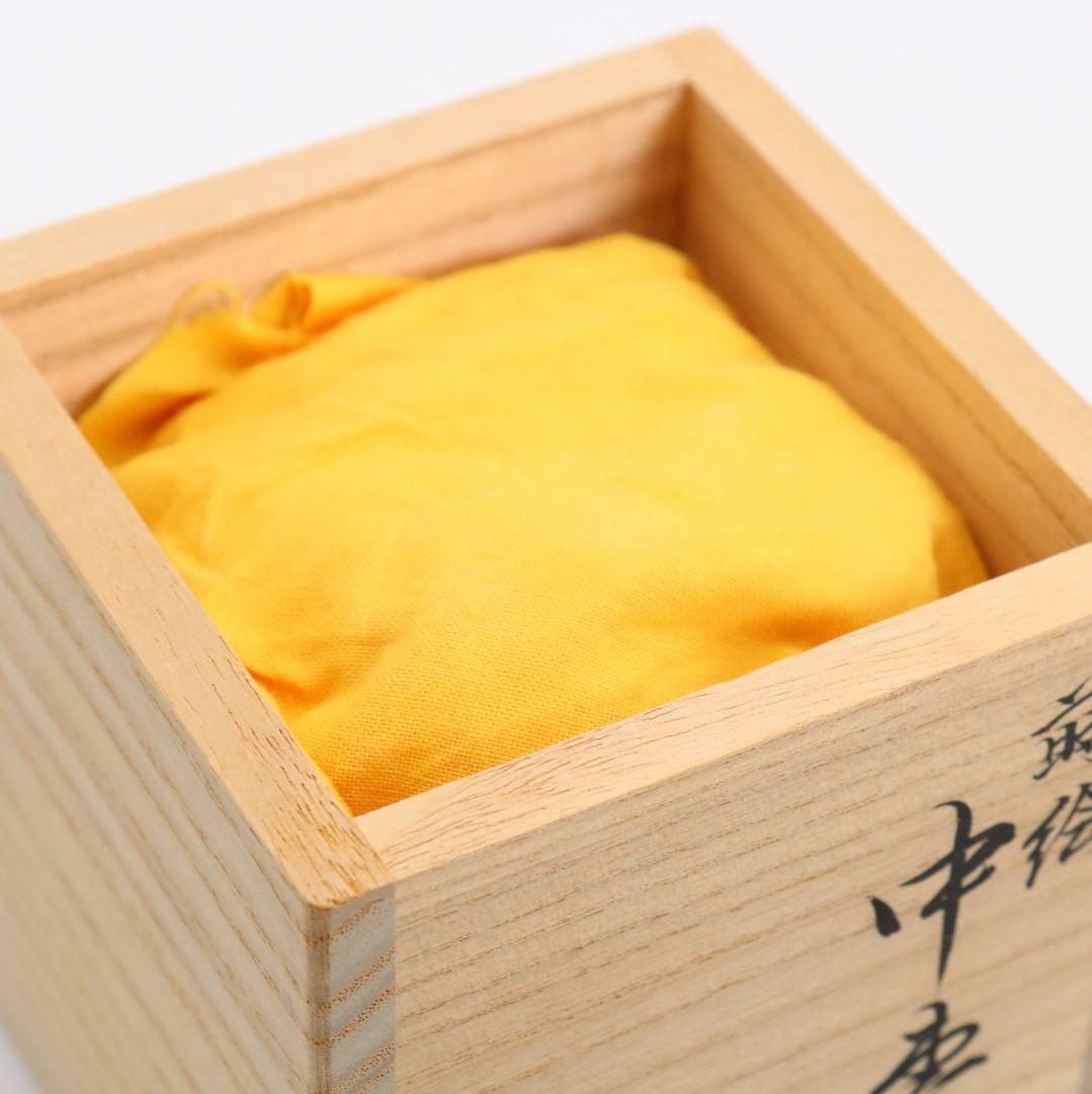 蒔絵師 筑城良斉作 柳蒔絵 中棗 和紙張 茶道具 共箱　V932　N7