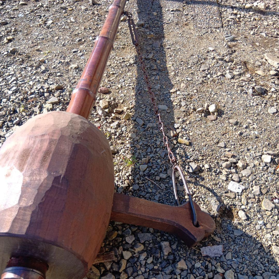 自在鉤　時代物自在鉤　木製自在鉤 火鉢自在鉤　副招き小槌自在駒