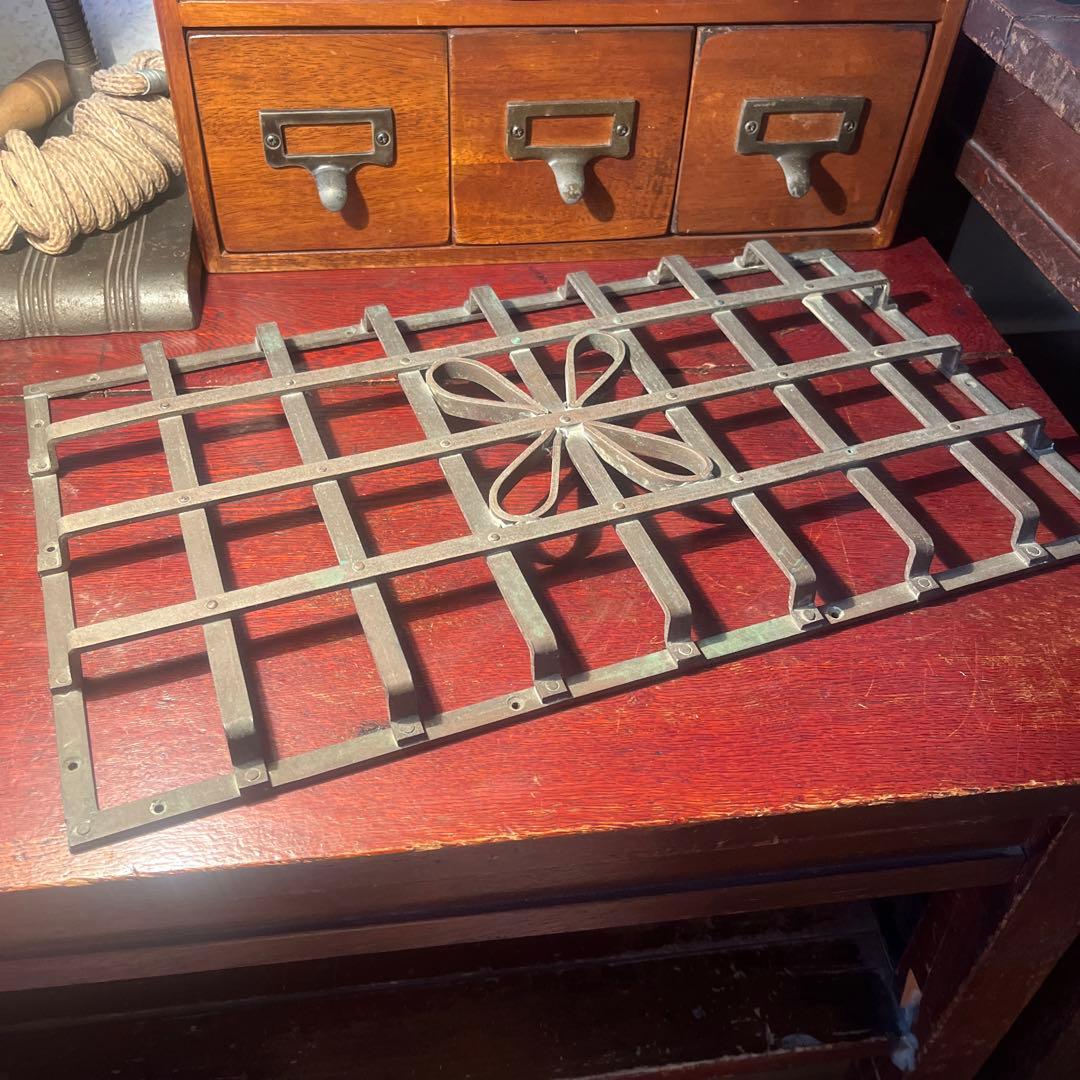 昭和レトロ アンティーク ヴィンテージ シャビー アイアン 窓格子 面格子