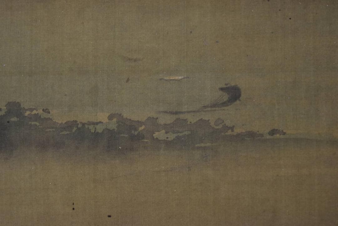 【真作】藤田友閑/富士山水図/横物/掛軸/名家伝来/Z-989