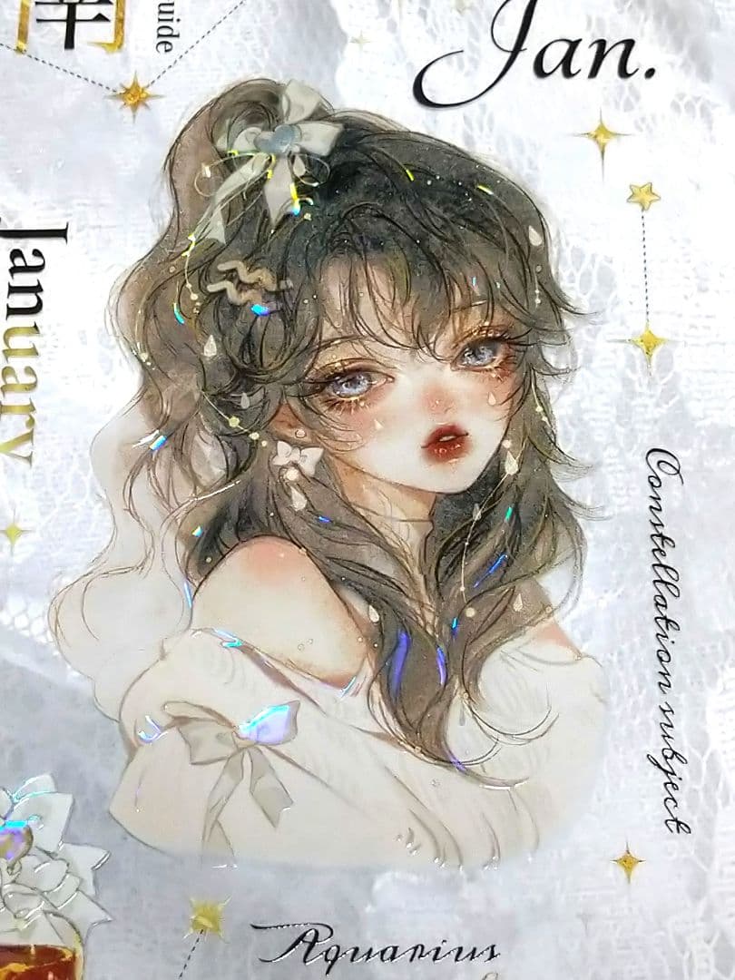 ✩のこり２✩J776＃星宫缪神(贝壳光)切り売り海外人物マステ女の子 　予星社