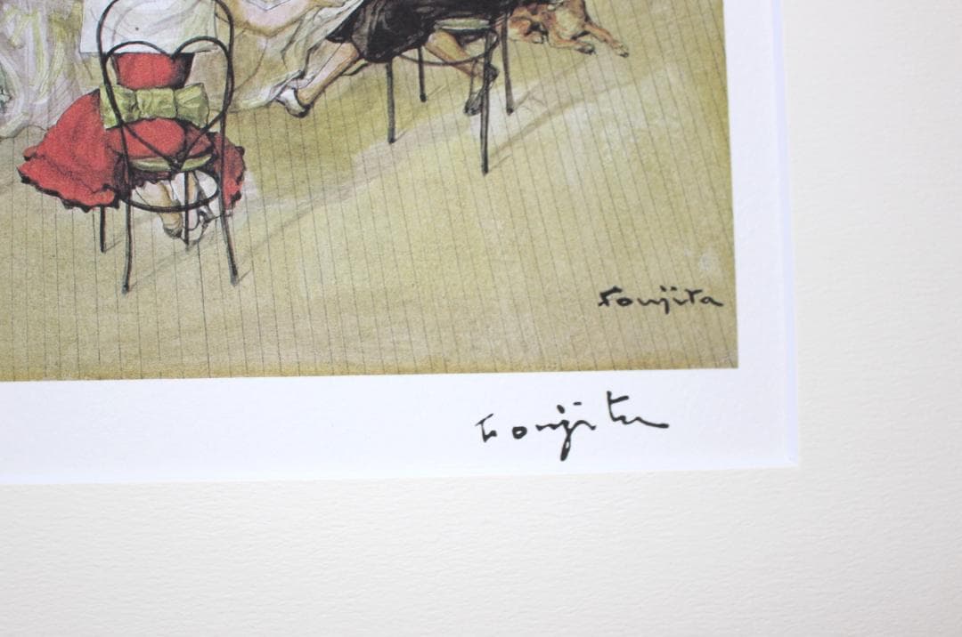 藤田嗣治 エスタンプリトグラフ「誕生日」 75部限定 46/75