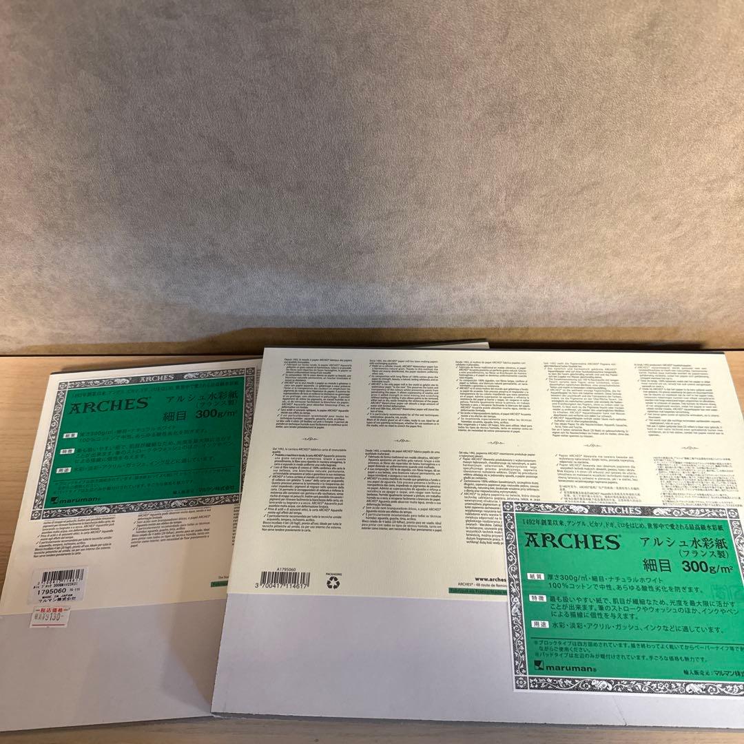 2冊セット　アルシュ水彩紙ブロック 細目300g/ 23×31cm 20枚綴り