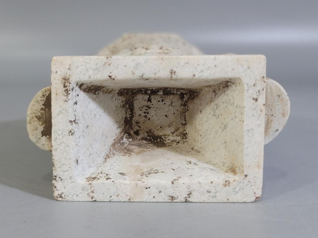 中国 石刻 人物 刃 置物 二件 DT379