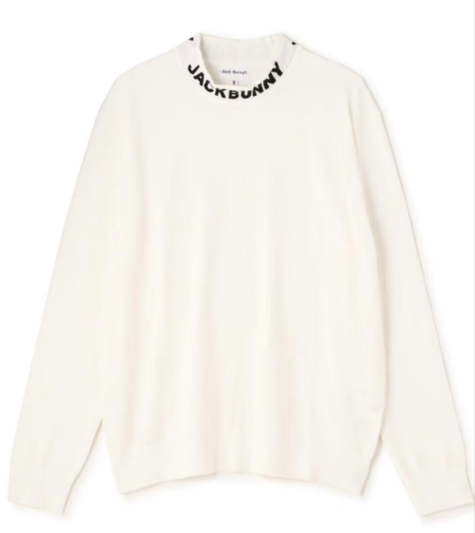 新品 パーリーゲイツ ジャックバニー ロゴハイネックニット(5)サイズL/白