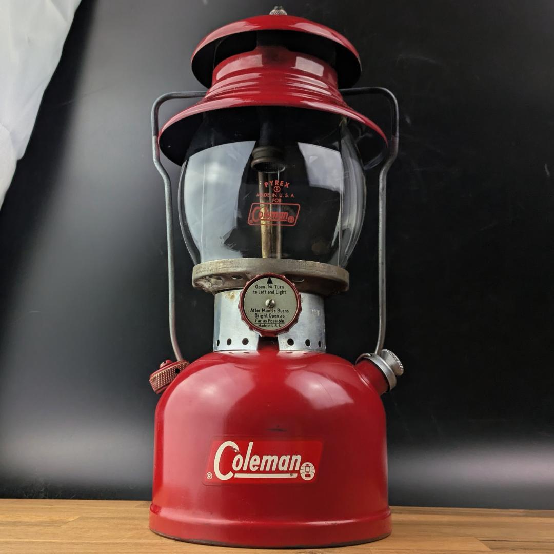 希少マルーン★コールマン ランタン 200A 62年6月製 PYREX赤ロゴ美品