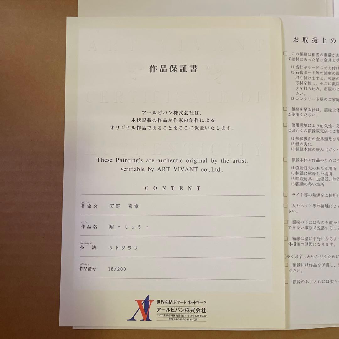 アールビバン 天野喜孝 『翔』 リトグラフ 菊地秀行 バンパイアハンター”D”