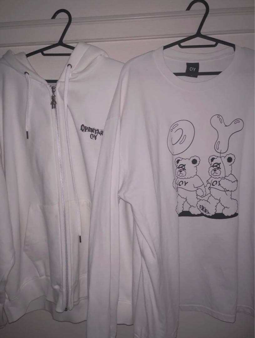 OPENYARD OY ホワイト パーカー&長袖Tシャツ セット