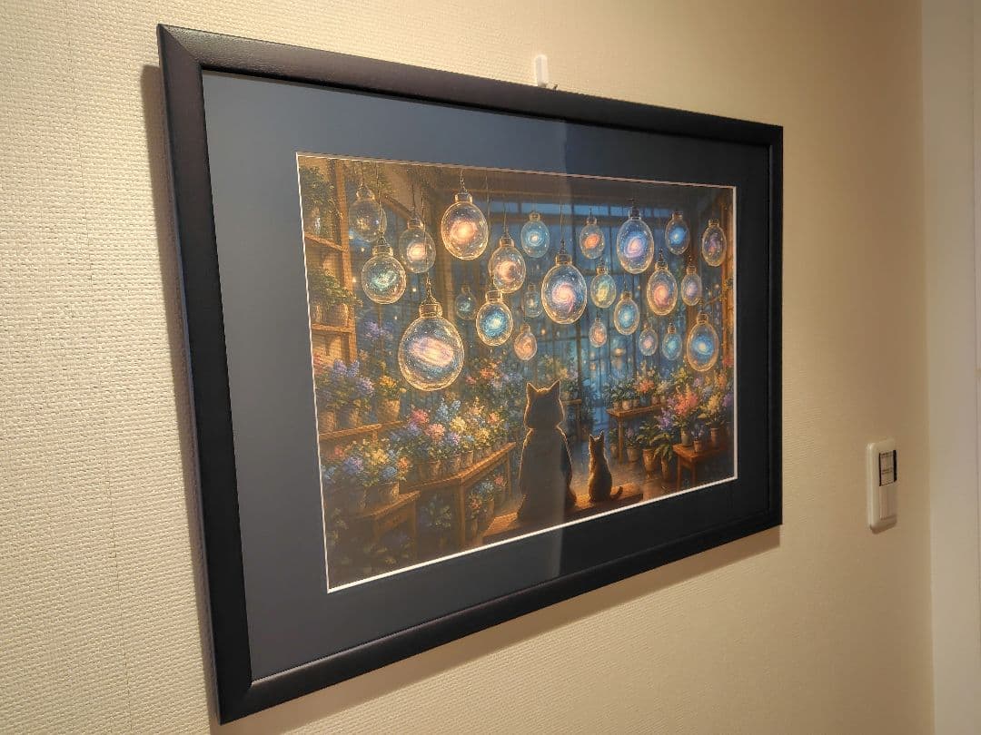 心・銀河系　それぞれの出会い｜A3ノビ ジークレーキャンバス A2額装