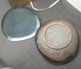 鑑賞茶器！【水指　変形口　漆器蓋専用作　流れ釉　骨董木箱・E32 】茶道具　収集