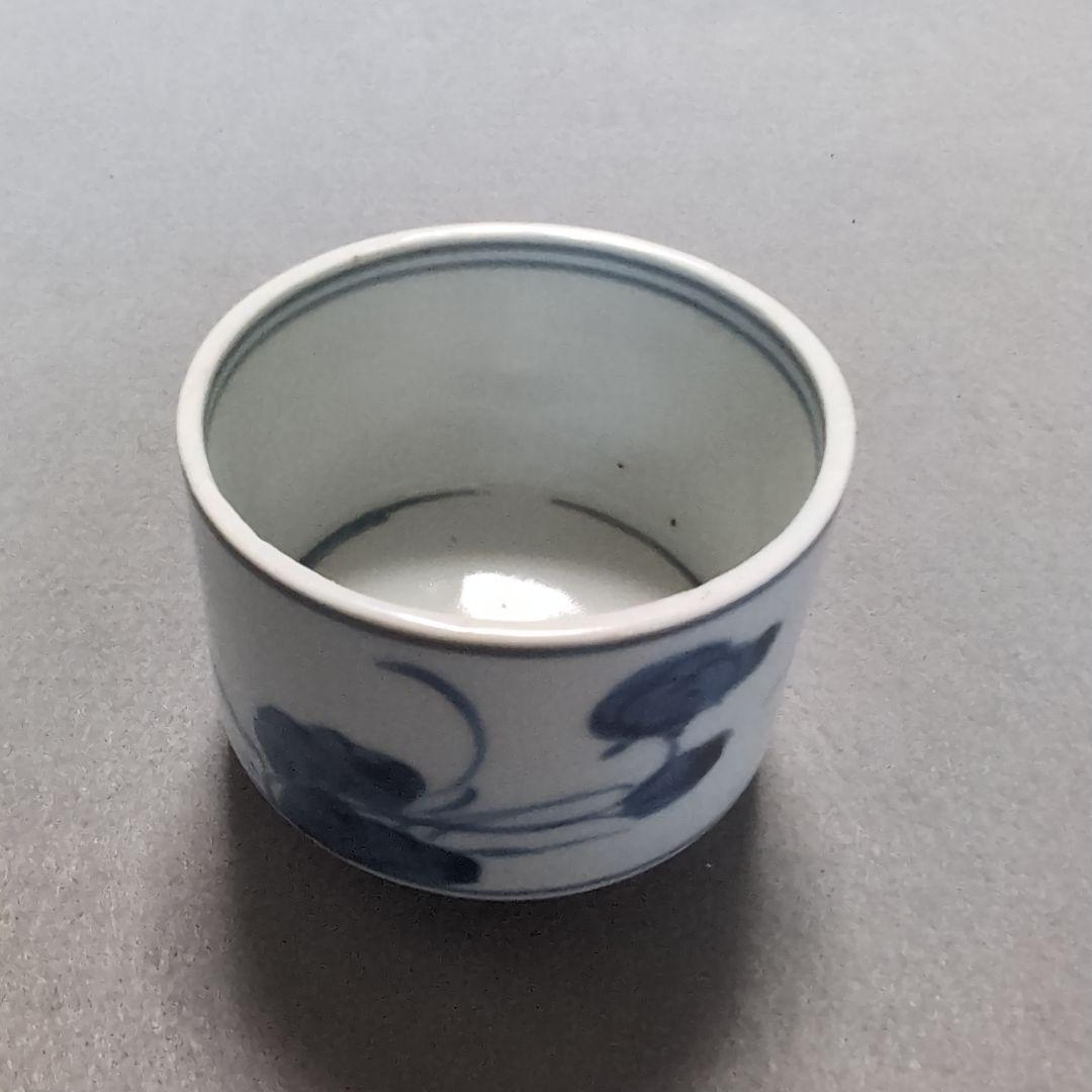 古伊万里そば猪口　古伊万里半筒そば猪口　古伊万里草花文そば猪口 古伊万里