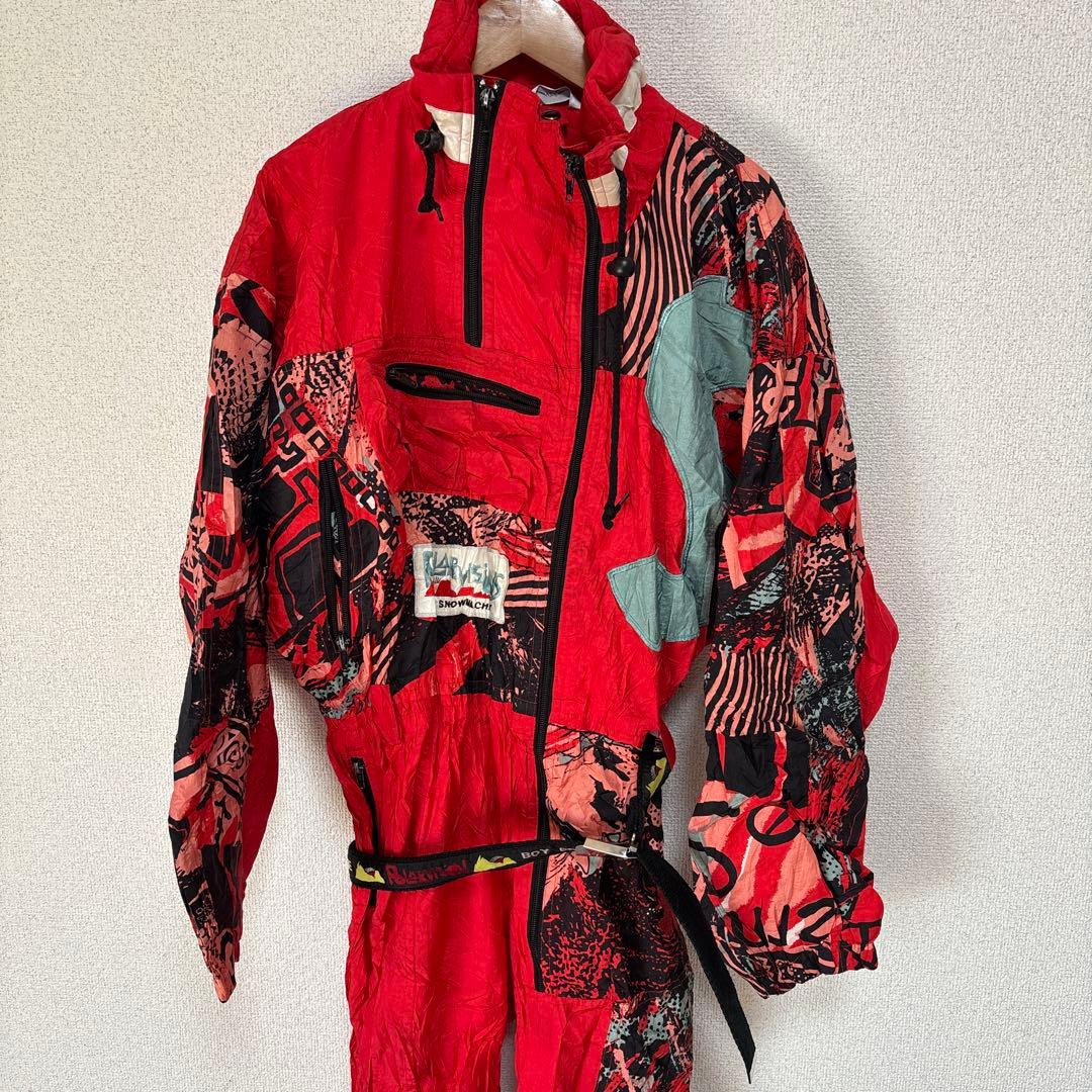 machine スキーウェア つなぎ 90s 総柄 派手 レトロ S〜M